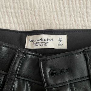 Abercrombie Vegan Leather Ankle Straight Pants